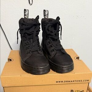 Dr. Martens Black Canvas Lace-Up Boots
